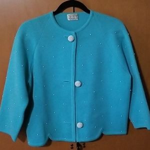 Vintage Marchesa do Grésy Teal Sweater Jacket